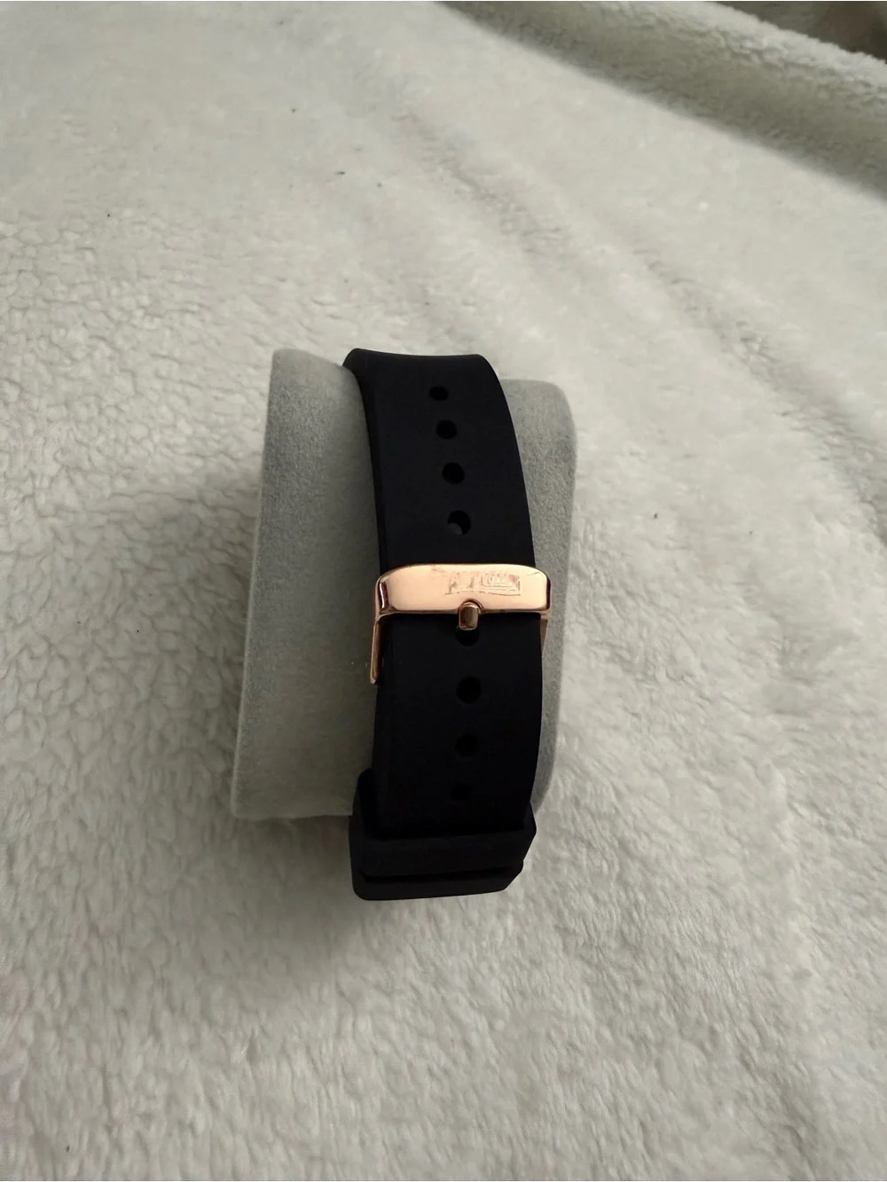 Reaction Kenneth Cole Rose Gold Case Black Strap Watch